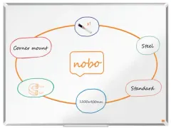 Whiteboard Nobo Premium Plus 90x120cm staal