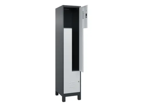 Z-garderobekast,HxBxD 1950x400x500mm,vak B 200/400mm,cil.-slot,voeten