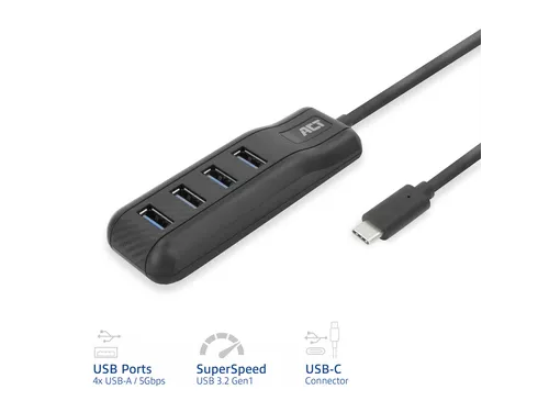 USB-C Hub 3.0 4 poorts USB-A