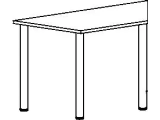 vergadertafel HxBxD 72x160x52cm trapezium Lichtgrijs 4voeten Alu - 3