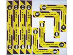 Sticker Waarschuwing Tekst: A.U.B. 1,5m Afstand Houden Geel/Zwart