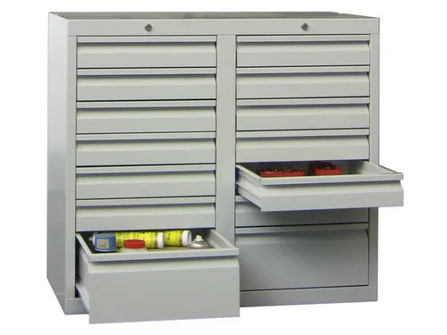 Ladenkast 900x1000x500mm 12+2 Laden Gewoon Uitschuifbaar Rolgeleiding