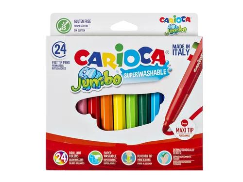 Viltstiften Carioca Jumbo maxi assorti set à 24 stuks