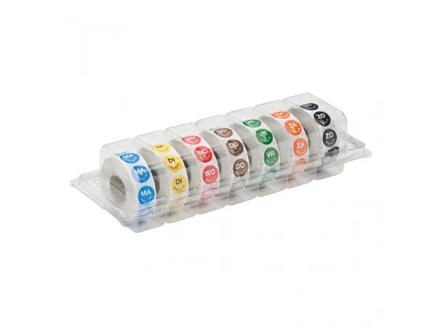 Daymark Dispenser permanente labels dagetiket, 7x1000st