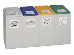 Afvalverzamelaar 4-voudig module HxBxD 570x1010x405mm 40 liter grijs