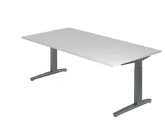 In hoogte verstelbaar bureau,HxBxD 680-850x2000x1000mm,blad grijs