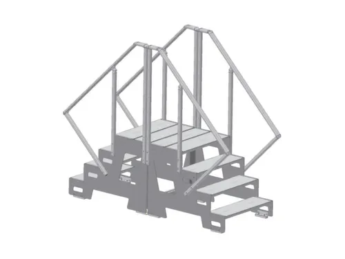 bordestrap,verrijdbaar,bordes H 0,4m,2treden,aluminium