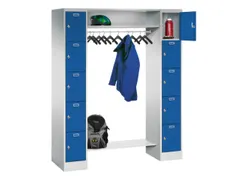 personeelsgarderobe draaigr. 1950x1500x500mm 2x5 vakken 300mm RAL5010