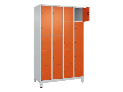 lockerkast,HxBxD 1950x1200x500mm,4x5vakken,vak B 300mm,cil.-slot