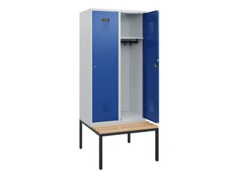 locker met bank,HxBxD 1950x800x815mm,2vak,vak B 400mm,cilinderslot