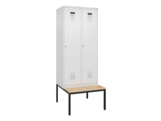 locker met bank,HxBxD 2120x800x815mm,2vak,vak B 400mm,cilinderslot - 2