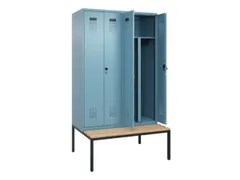 PBM-locker met bank,HxBxD 2120x1200x815mm,4vak,vak B 300mm