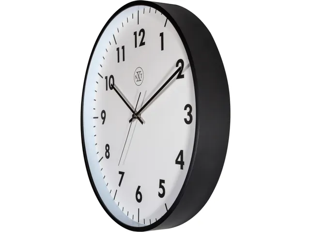wandklok NXT STIL UURWERK 40cm kunststof wit zwarte cijfers