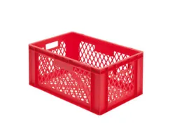 Euronorm-stapelbak 51l 270x600x400mm Wanden/bodem Opengewerkt Rood