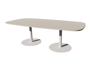 Linesto vergadertafel 240x120 deens ovaal lichtgrijs 25mm wit - 1