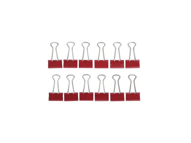 Papierklem Foldback mauly 214 Rood 19mm 12 Stuks