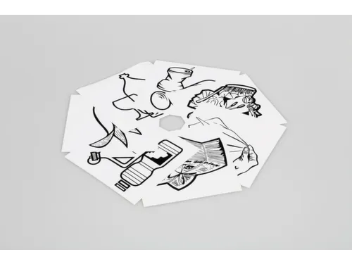 Stickerset,V. Afvalverzamelaar,7Xpictogram,Recyclebaar Afval,Papier