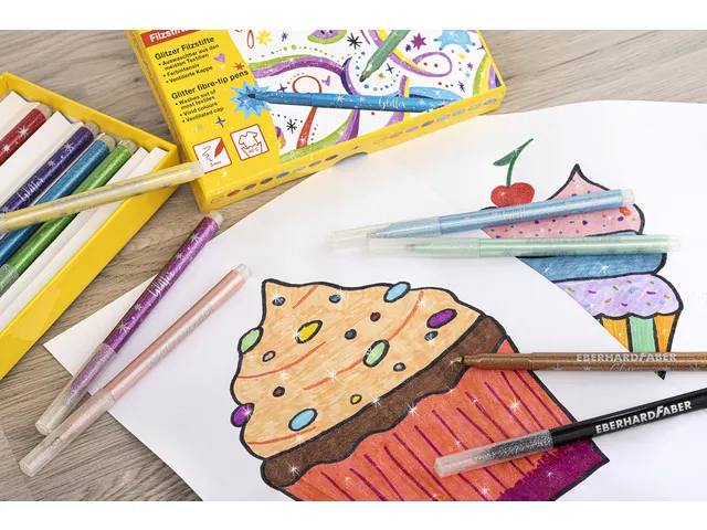 Feutres Eberhard Faber glitter assorti boîte à 16 couleurs