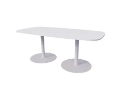 Linesto vergadertafel 200x100 deens ovaal krijtwit 25mm alu