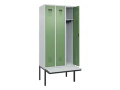 locker met bank,HxBxD 2120x900x815mm,3vak,vak B 300mm,cilinderslot