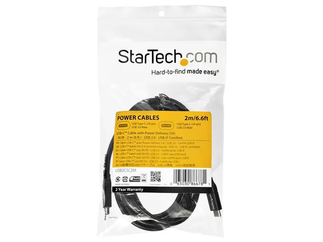 Usb-c Naar Usb-c Kabel Met 5a/100w Power Delivery M/m 2 Meter