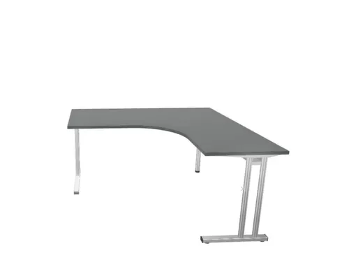 bureau in vrije vorm,HxBxD 740x1600x1600mm,vrije vorm,MS-donkergrijs