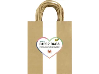 Tas met handvat Folia kraftpapier 125gr 18x21x8cm 20 stuks naturel - 1
