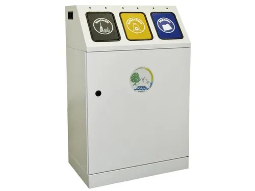 Afvalverzamelstation 3x30 Liter Romp Ral7035 Ral7016/ral1003/ral5010