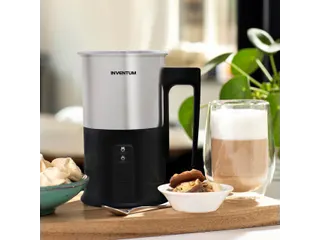 Melkopschuimer Inventum 240ml zwart met rvs - 1