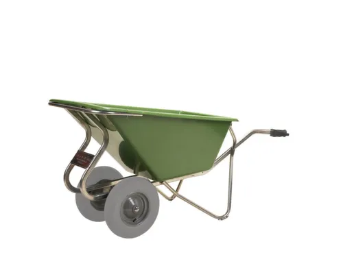 aluminium kruiwagen,160l,HxBxD 800x715x1630mm,PP-bak,groen,aluminium