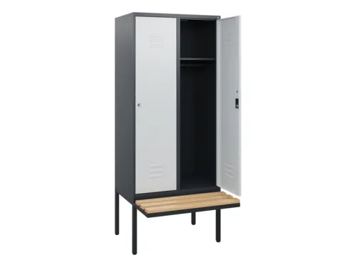 locker met bank,HxBxD 1950x800x815mm,2vak,vak B 400mm,cil.-slot