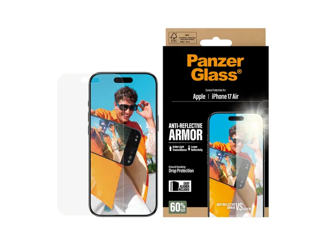PanzerGlass Anti-Reflective Armor Screen Protector iPhone Air w. Ea