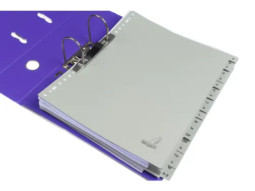 Tabblad ECO Kangaro A4 letters 180 grams grijs karton 23-gaats 20-deli