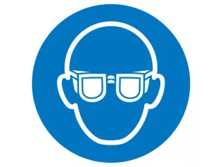 gebodsbord,oogbescherming dragen,sticker,folie,Ø 100mm - 1