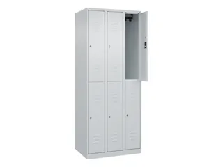 dubbeldekse locker,HxBxD 1850x750x500mm,3x2vak.,vak B 250mm,cil.-slot - 2