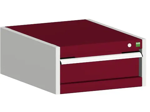 ladekast HxBxD 250x525x650mm 1lade RAL7035 front RAL3004
