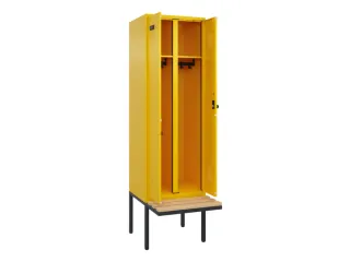 locker met bank,voor scheiding van kleding,HxBxD 2120x600x815mm,2vak - 1