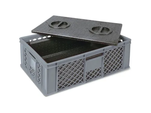 Euronorm-stapelbak,m. isoleerbox,HxLxB 240x600x400mm,20l,PE,grijs