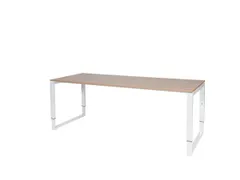 Domino Plus Bureau Hoogte Verstelbaar 2000x800mm Hav/Kers 25mm Wit