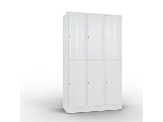 lockerkast cil.slot 1950x1150x540mm 3x2 vakken RAL7035 front RAL7035 - 1