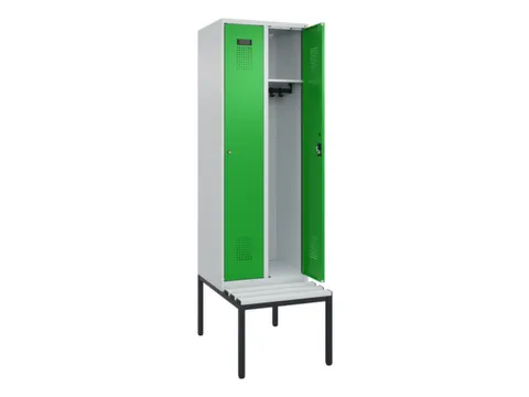 locker met bank,HxBxD 2120x600x815mm,2vak,vak B 300mm,cilinderslot