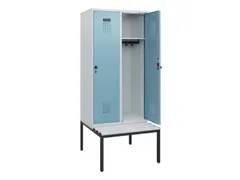 locker met bank,HxBxD 1950x800x815mm,2vak,vak B 400mm,draaigrendel