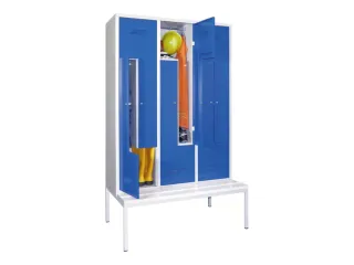 Z-garderobekast,HxBxD 2100x1200x800mm,RAL7035,front RAL5010 - 2
