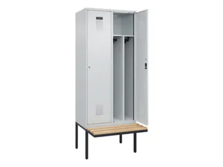 locker met bank,voor scheiding van kleding,HxBxD 2120x800x815mm,2vak - 1