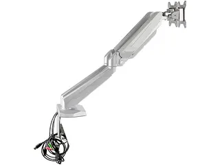 Monitor arm voor 2 schermen - bureausteun - met geïntegreerde 2-poort - 2