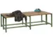 banc double,LxP 2000x740mm,barrettes en bois hêtre,piètement RAL6011