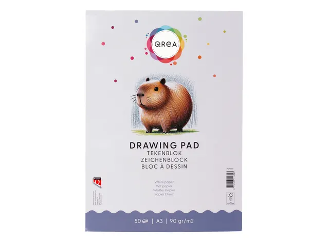 Tekenblok Qrea A3 50 vel 90gr gelijmd