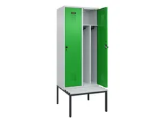 locker met bank,voor scheiding van kleding,HxBxD 2120x800x815mm,2vak