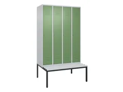 locker met bank,HxBxD 2120x1200x815mm,4vak,vak B 300mm,cil.-slot