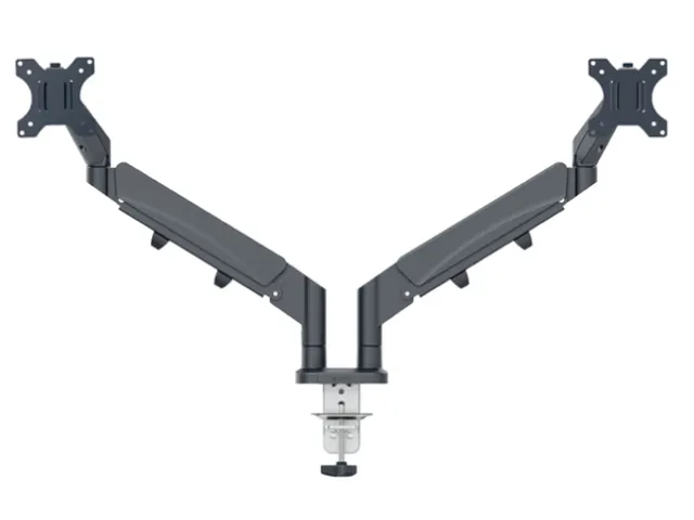 Monitorarm Leitz Ergo ruimtebesparend dubbel donkergrijs